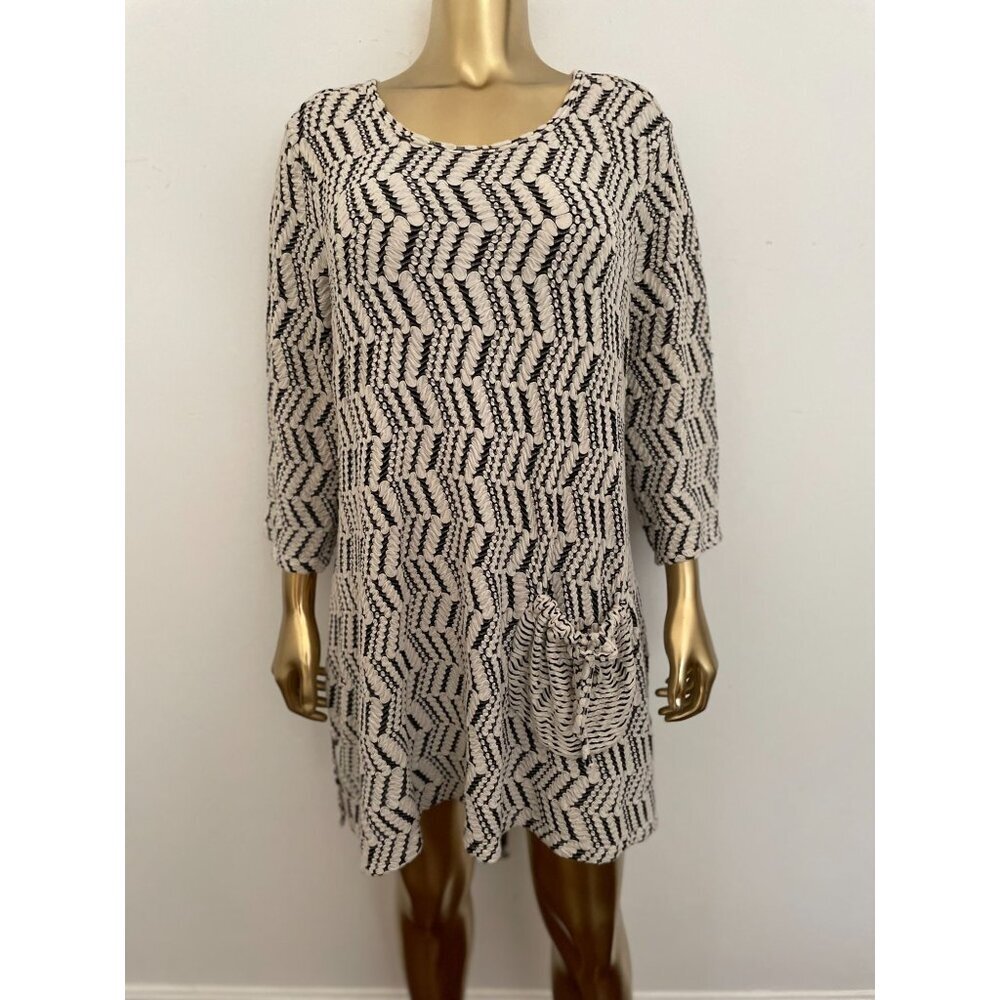 Ali Miles Women's 2X Textured Soft Fabric Design Dress